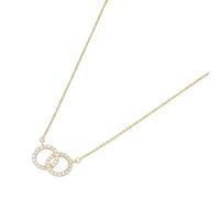 Luigi Merano Collier zwei Ringe verschlungen mit Zirkonia, Gold 375 45 cm Damen