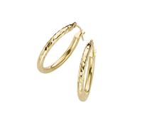 Paar Creolen LUIGI MERANO "diamantierte Oberfläche, Gold 375" Ohrringe Gr. Gelbgold 375, goldfarben (gold) Damen (90023237-0) gold