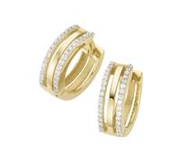 Luigi Merano Creolen durchbrochen mit Zirkonia, Gold 375 Onesize Damen