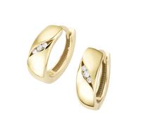 Paar Creolen LUIGI MERANO "matt, glanz, mit Brillanten, Gold 585", gold, Ohrringe, Damen, SI = kleine Einschlüsse, Gelbgold 585 (45770624-0) gold