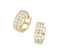 Luigi Merano Creolen mit Zirkonia in Kanalfassung, Gold 375 Onesize Damen