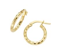 Luigi Merano Creolen strukturiert, glänzend, Gold 375 1 cm