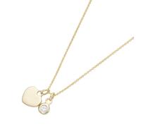 Luigi Merano - Kette 2 Anhänger, Herz und Zirkonia, Gold 375 Ketten Gold Damen