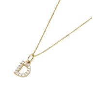 Luigi Merano Kette Anhänger Buchstabe D mit Zirkonia, Gold 375 45 cm Damen