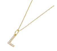 Luigi Merano Kette Anhänger Buchstabe L mit Zirkonia, Gold 375 45 cm Damen