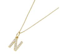Luigi Merano Kette Anhänger Buchstabe N mit Zirkonia, Gold 375 45 cm Damen
