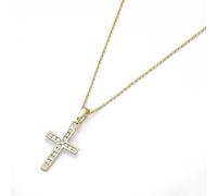 Luigi Merano Kette Anhänger Kreuz mit Zirkonia in Gold 375 45 cm Damen