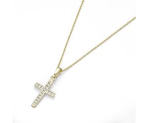 Luigi Merano Kette Anhänger Kreuz mit Zirkonia in Gold 375 45 cm Damen