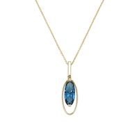 Kette mit Anhänger LUIGI MERANO "Anhänger mit Blautopas, Gold 375", blau, Halsketten, Damen, 45cm, Gelbgold 375 (25360262-0) blau