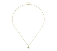 Goldkette LUIGI MERANO "Kleeblatt-Anhänger mit Malachit, Gold 375", grün, Halsketten, Damen, 45cm, Gelbgold 375 (51802567-0) grün