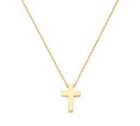 Goldkette LUIGI MERANO "mit einem kleinen Kreuz, Gold 375" Halsketten Gr. 45 cm, Gelbgold 375, goldfarben (gold) Damen Goldketten (13108908-0)