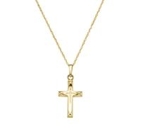 Goldkette LUIGI MERANO "mit Kreuz-Anhänger, Gelbgold 585", gold, Halsketten, Damen, 45cm, Gelbgold 585, Goldkette (31611551-0) gold