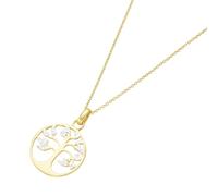 Luigi Merano Kette mit Lebensbaum-Anhänger und Brillanten, Gold 585 45 cm Damen
