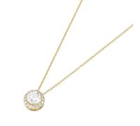 Goldkette LUIGI MERANO "mit rundem Anhänger mit Zirkonia, Gold 375" Halsketten Gr. 45 cm, Gelbgold 375, weiß Damen Halsketten (36048204-0)