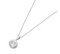 Goldkette LUIGI MERANO "mit rundem Anhänger mit Zirkonia, Gold 375" Halsketten Gr. 45 cm, Weißgold 375, weiß Damen Halsketten (36484303-0)