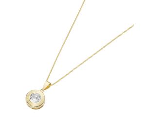 Luigi Merano Kette mit rundem Anhänger Zirkonia, Gold 375 45 cm Damen