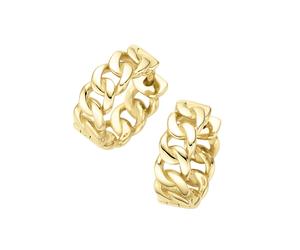 Luigi Merano Klappcreolen in Panzerketten-Optik, Gold 375 Onesize Damen