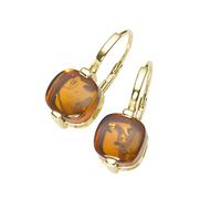 Luigi Merano Ohrhänger mit Bernstein, Gold 375 Onesize Braun