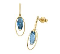 Paar Ohrhänger LUIGI MERANO "mit Blautopas, Gold 375", blau, Ohrringe, Damen, Gelbgold 375 (16119226-0) blau