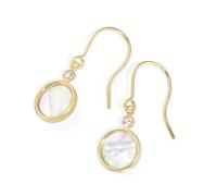 Luigi Merano Paar Ohrhaken »mit weißern Perlmutt-Einlage und ZIrkonia, Gold 375«