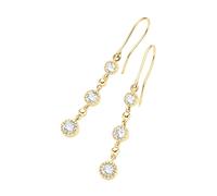 Paar Ohrhaken LUIGI MERANO "mit Zirkonia in verschiedenen Größen & Kugeln, Gold 375" Ohrringe Gr. Gelbgold 375, goldfarben (gold) Damen Ohrhaken (23120821-0)