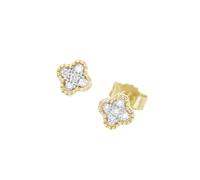 Paar Ohrstecker LUIGI MERANO "Blüte mit funkelnden Brillanten, Gold 585" Ohrringe Gr. SI = kleine Einschlüsse, Gelbgold 585, goldfarben (gold) Damen Ohrstecker (36844125-0)