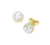 Luigi Merano® Ohrstecker in runder Form mit Zirkonia, Gold 375, weiß weiß