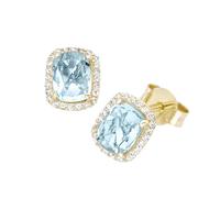 Luigi Merano Ohrstecker Mit Blautopas und Zirkonia, Gold 375 Onesize Damen