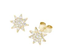 Luigi Merano® Ohrstecker Stern mit Zirkonia, Gold 375, gold gold