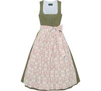 Luis Steindl Dirndl Hirsch-Blumen-Muster Oliv/Rot (Größe: 38) 38 grün