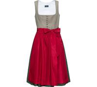 Luis Steindl Dirndl Schilfleinen Grün/Rot (Größe: 40) 40 grün