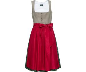 Luis Steindl Dirndl Schilfleinen Grün/Rot (Größe: 44) 44 grün