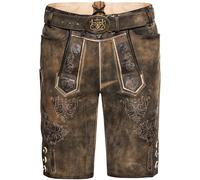 Luis Steindl Kurze Lederhose mit Gürtel Dunkelbraun (Größe: 46) 46 braun