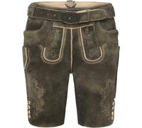Luis Steindl Kurze Lederhose mit Gürtel Oliv (Größe: 52) 52 braun