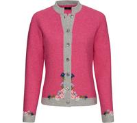Luis Steindl Linksstrickjacke mit Blümchen Rose/Grau (Größe: 38)