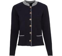 Luis Steindl Strickjacke mit Kellerfalte Navy/Grau (Größe: 38) 38 blau