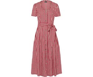 Luis Steindl Vichykaro-Leinenkleid Rot (Größe: 42) 42 rot