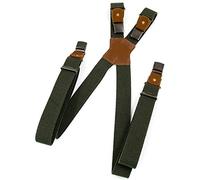 Luise Steiner La Chasse Hosenträger mit extra starken Clips & Gummi Spezialhosenträger für Herren Trachtenaccessoires Trachtenhosenträger für Lederhosen (Oliv (Grün))