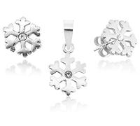 LUISIA® Schneeflocke Schmuck Set mit Kristall von Swarovski® - Ohrstecker und Anhänger - 925 Sterling Silber - Auswahl