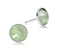 LUISIA® Solitär Ohrringe "Joy" 6mm - Strass Ohrstecker mit Swarovski® Kristallen in edlen Farbtönen - Geschenkbox inklusive (Matt/Agave/Grün)