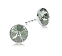 LUISIA Solitär Ohrstecker Ohrringe "Joy" mit Premium Kristallen (Black Diamond/Grau)