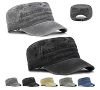 LUKIUP 2 Stück Army Cap, Cadet Army Military Flat Top Caps, Kappen Herren, Used Look verstellbare Taktische Beanie, Basecap für Herren Geschenke für Männer Outdoor-Aktivitäten