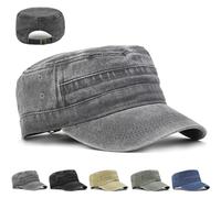 LUKIUP Army Cap, Cadet Army Military Flat Top Caps, Kappen Herren, Used Look verstellbare Taktische Beanie, Basecap für Herren Geschenke für Männer Outdoor-Aktivitäten