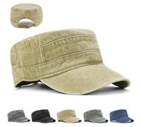 LUKIUP Army Cap, Cadet Army Military Flat Top Caps, Kappen Herren, Used Look verstellbare Taktische Beanie, Cap für Herren Geschenke für Männer Outdoor-Aktivitäten