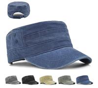 LUKIUP Army Cap, Cadet Army Military Flat Top Caps, Kappen Herren, Used Look verstellbare Taktische Beanie, Cap für Herren Geschenke für Männer Outdoor-Aktivitäten