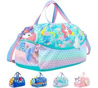 LUKIUP Sporttasche Kinder, Meerjungfrau Reisetasche Kinder, Wasserdich Schwimmtasche, Jungen und Mädchen Reisetasche für Reisen, Schwimmen, Sport, Schule(Meerjungfrau)