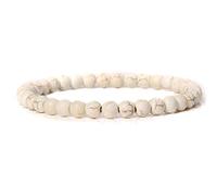 LUKX Chakra Armband Echte Steine, Naturbeige Türkis Stein Armbänder 4Mm 6Mm 8Mm 10Mm 12Mm Perlen Chakra Armbänder Elastische Energie Edelstein Armreifen Balance Yoga Schmuck Für Frauen Männer,8Mm
