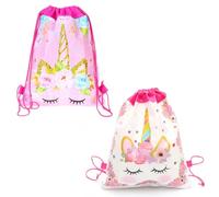 LuLiyLdJ Einhorn Turnbeutel Sportbeutel - Rucksack Stofftasche Bag, Beutel, Stoffbeutel Damen & Herren, Kinder Gym Sack zum bemalen, 2 Stück