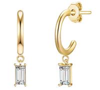 Lulu & Jane Creolen Messing verziert mit Kristallen von Swarovski® in Gelbgold 20,3 mm Damen