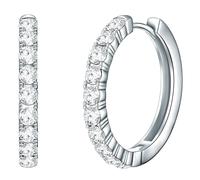 Lulu & Jane Creolen Messing verziert mit Kristallen von Swarovski® in Silber 23,8 mm Damen
